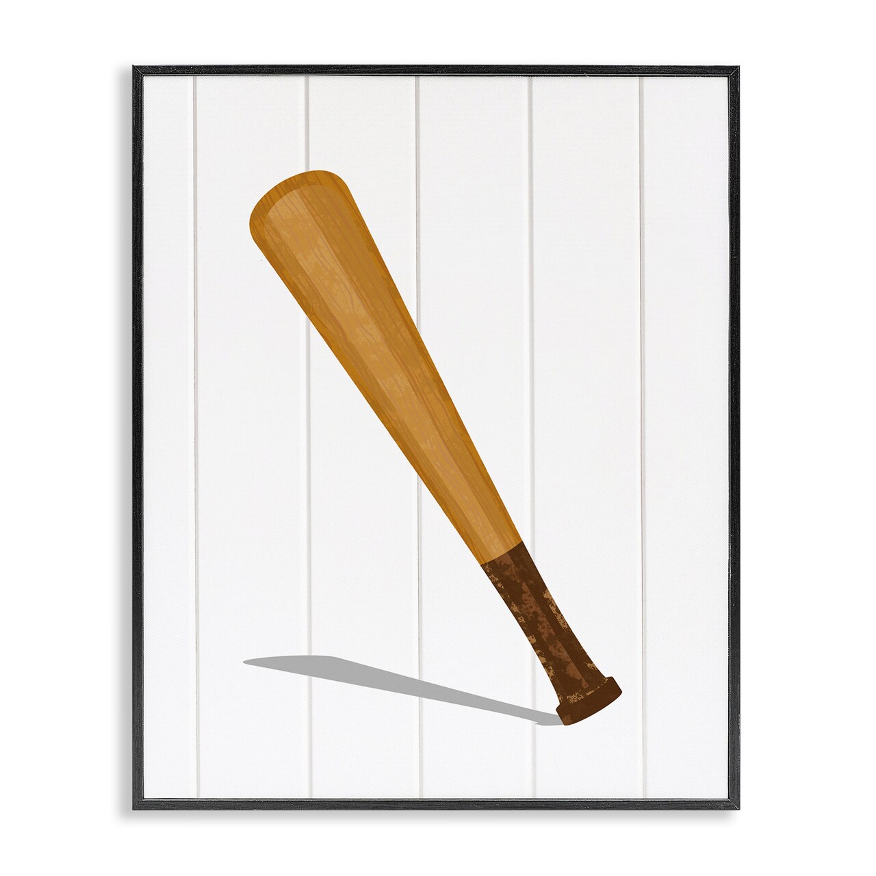 Stupell Industries Sporty Baseball Bat Framed Giclee, design by Christine Simpson Art